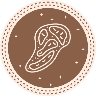 Biftek Yaratıcı Modern Düz Vektör Tasarımı