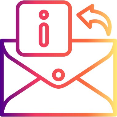 Bilgi sembolü kartı ve eğri oklu zarfın minimalist simgesi