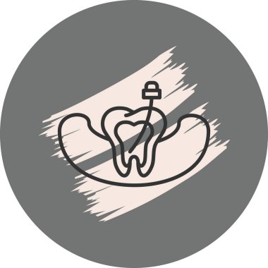 Diş pianlarını gösteren minimalist grafik simgesi, diş hekimliği uygulaması veya diş sağlığı kliniği web sayfaları için uygundur.