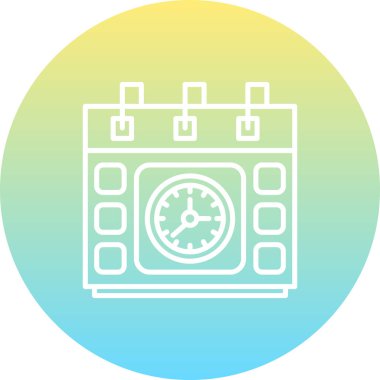 Sınıf Zamanlaması Asgari Düz Vektör İllüstrasyonu