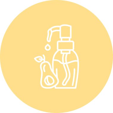 Avokado Yağ ağ ikonu vektör illüstrasyonu