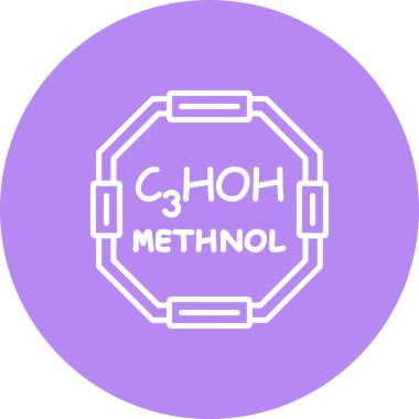 Metanol molekülünün kimyasal yapısı, basit web simgesi