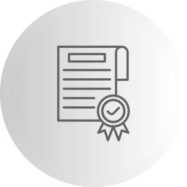 Sertifika Satırı Simgesi, Beyaz Arkaplanda Basit Resimler 