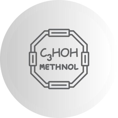 Metanol molekülünün kimyasal yapısı, basit web simgesi