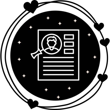 Aday Arama Web simgesi vektör illüstrasyonuName