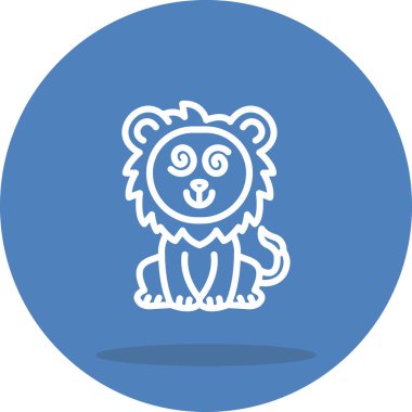 Aslan Hattı Simgesi Beyaz Arkaplanda İzole Edildi