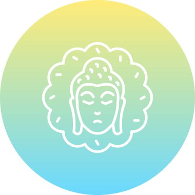 Budizm Web ikonu vektör illüstrasyonu