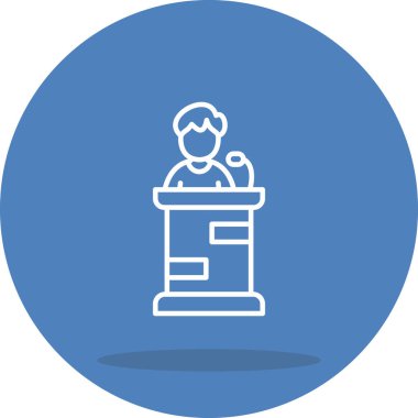 Ders Podyumu Web simgesi vektör illüstrasyonu