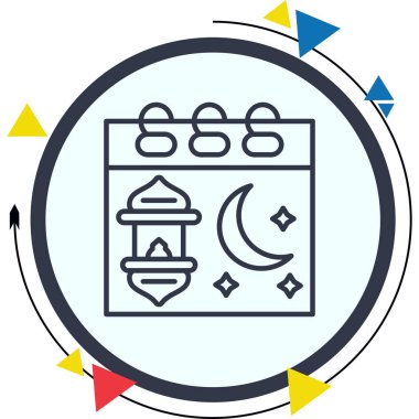 Ramazan Takvimi Profesyonel Temiz Düz Grafik Özelliği