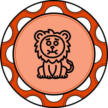 Aslan Hattı Simgesi Beyaz Arkaplanda İzole Edildi