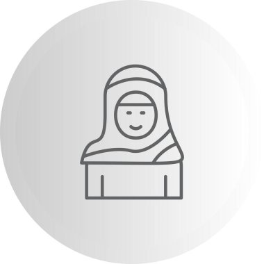 Başörtüsü Kadın web simgesi vektör çizimi