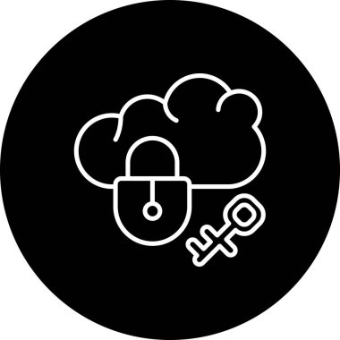 Bulut Anahtar Yönetimi Simgesi, Beyaz Arkaplan Görüntü