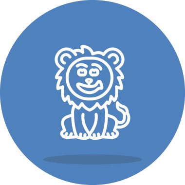 Aslan Hattı Simgesi Beyaz Arkaplanda İzole Edildi