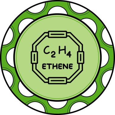 Ethene molekülünün kimyasal yapısı, basit web simgesi