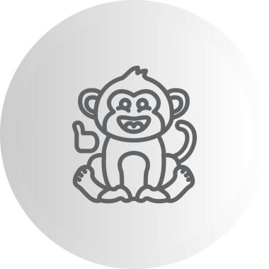 Sportif Maymun Zarif Dijital Tasarım Sembolü