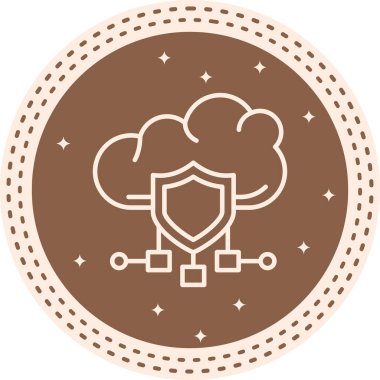 Bulut Güvenlik Simgesi, Beyaz Arkaplan Görüntü