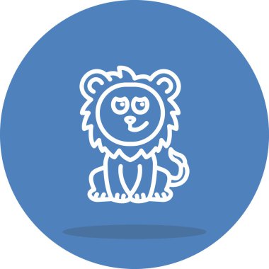 Aslan Hattı Simgesi Beyaz Arkaplanda İzole Edildi