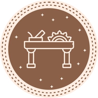 Çalışma tezgahı Minimum Düz Kullanıcı Deneyimi Sembolü