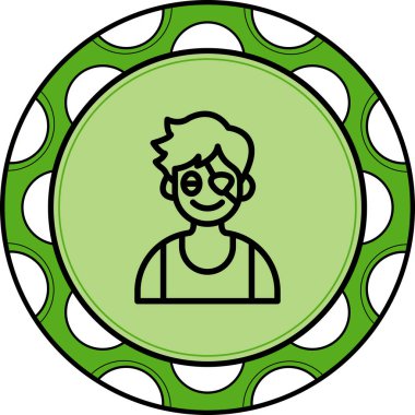 Korsan Çocuk Dengeli Özel Düz Vektör Düzeni