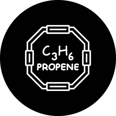 Propene molekülünün kimyasal yapısı, basit web simgesi