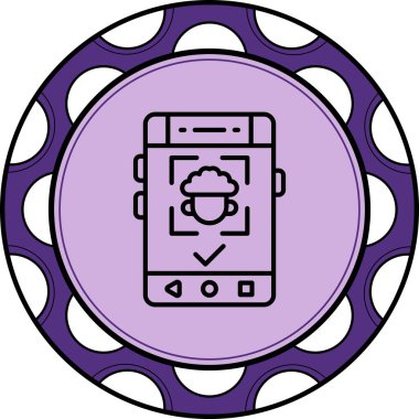 Yüz Tanıma Simgesi Değil, Basit İllüstrasyon