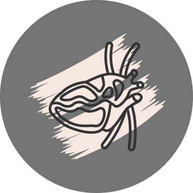 kalp atrium simgesi, vektör çizimi basit tasarım