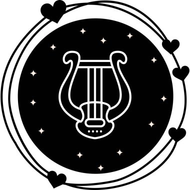 Lyre web simgesi vektör illüstrasyonu