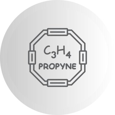 Propyne molekülünün kimyasal yapısı, basit web simgesi