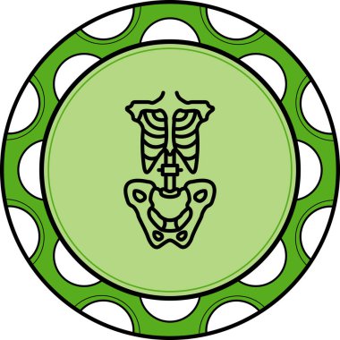 Göğüs Kafesi Eşsiz Düz Dijital Tasarım Nesnesi