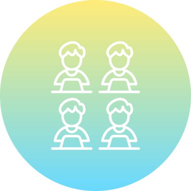 Bilgisayar Sınıfı Web simgesi vektör çizimi