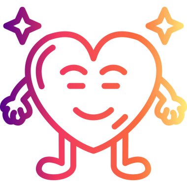 Mutlu Rahatlamış Sofistike Özel Vektör Sanatı Objeli Kalp