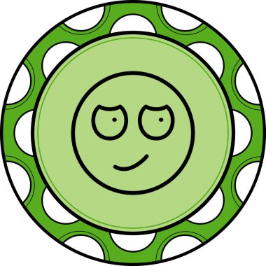 Çizgi film karalama simgesi web işareti, beyaz arkaplanda izole edilmiş emoji simgesi