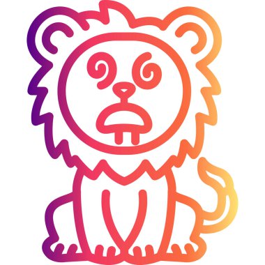 Aslan Hattı Simgesi Beyaz Arkaplanda İzole Edildi