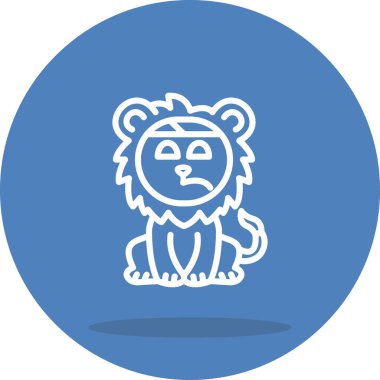 Aslan Hattı Simgesi Beyaz Arkaplanda İzole Edildi