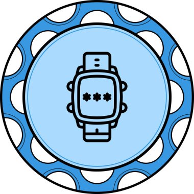 Akıllı Saat Şifreli Zarif Vektör Sanatı Nesnesi