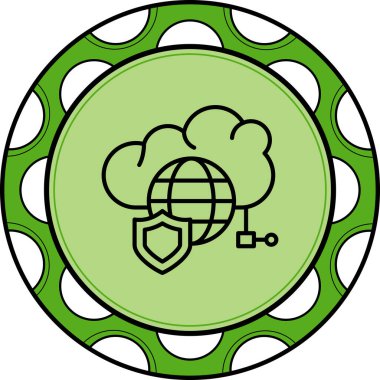 Bulut Ağı Güvenliği Eşsiz Soyut Damgalama Grafik ŞekliName