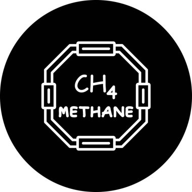 Metan molekülünün kimyasal yapısı, basit web simgesi