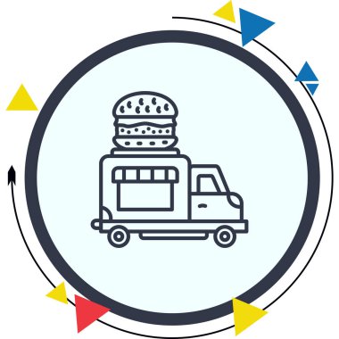 Burger Truck Hattı Basit Simge
