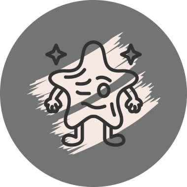 Sersemlemiş Yıldız Dengeli Düz Modern Tasarım Elemanı