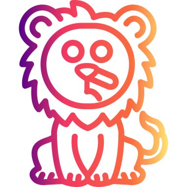 Aslan Hattı Simgesi Beyaz Arkaplanda İzole Edildi