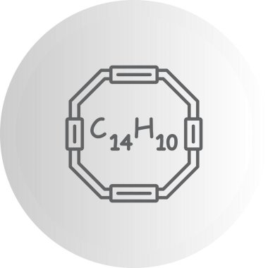 Antrakene molekülünün kimyasal yapısı, basit web simgesi