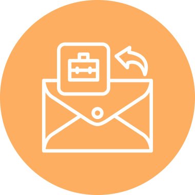 E- posta satırı simgesi, beyaz arkaplan üzerine basit illüstrasyon