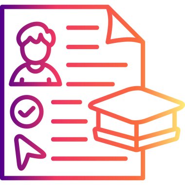 Müfredat web simgesi vektör illüstrasyonu