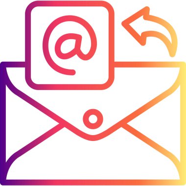 E- posta satırı simgesi, beyaz arkaplan üzerine basit illüstrasyon