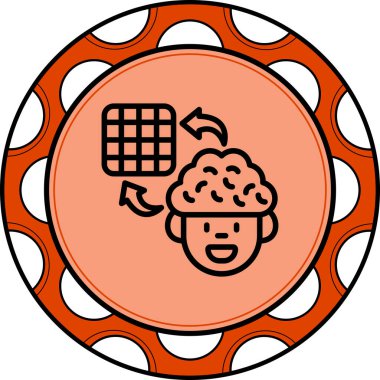Grid Think in Mind web simgesi vektör çizimi