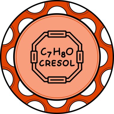 Chemical structure of Cresol molecule, web simple icon