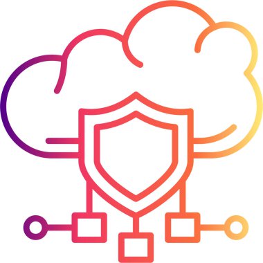 Bulut Güvenliği Yaratıcı Modern Düz Vektör Tasarımı