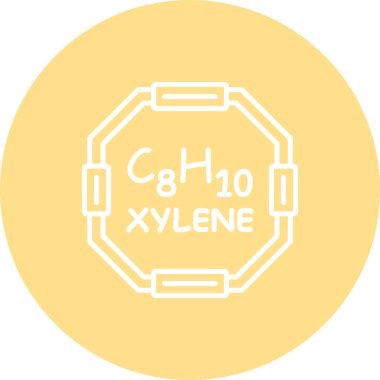 Xylene molekülünün kimyasal yapısı, basit web simgesi