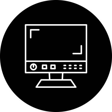 Televizyon simgesi basit düz illüstrasyon