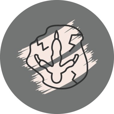 Ayak izi Dinozor ağ ikonu vektör çizimi